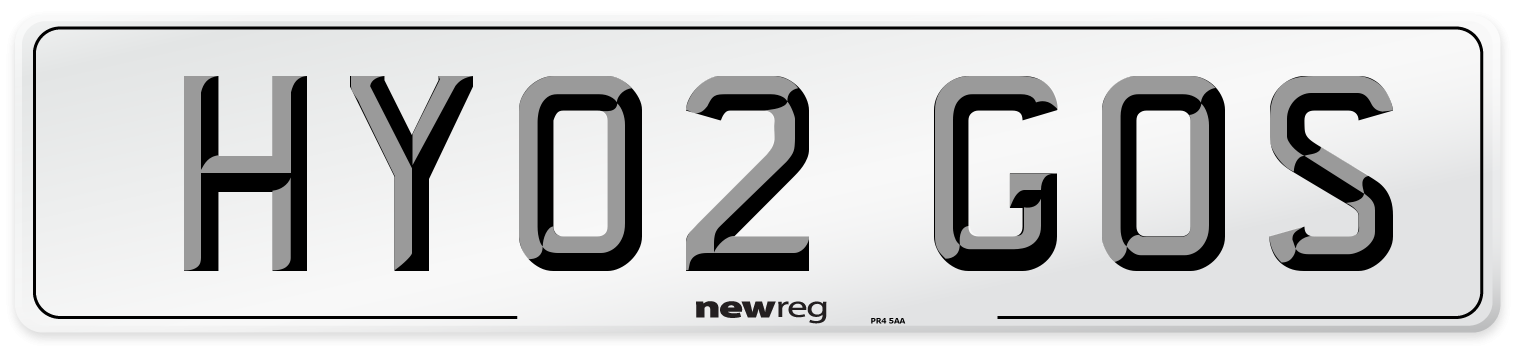 HY02 GOS Number Plate from New Reg